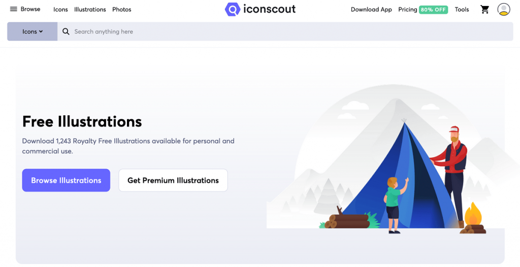 iconscoutのフリー素材のWebページ