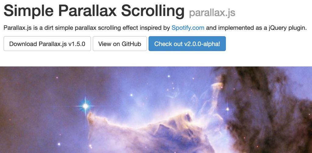 parallax.jsの配布サイトからダウンロードする